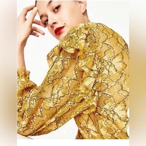 Zara Yellow Lace Top